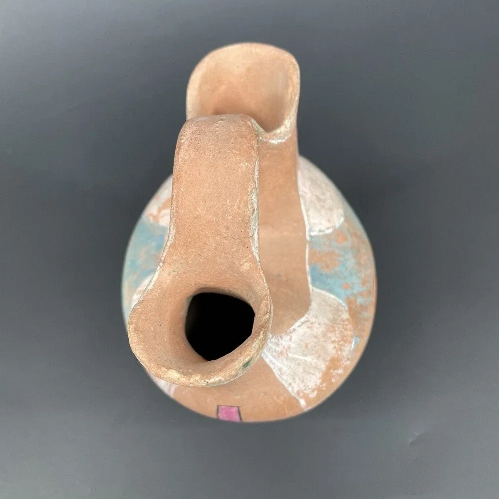 Vtg Wedding Vase Double Spout Southwestern Mexican Native American Style Painted